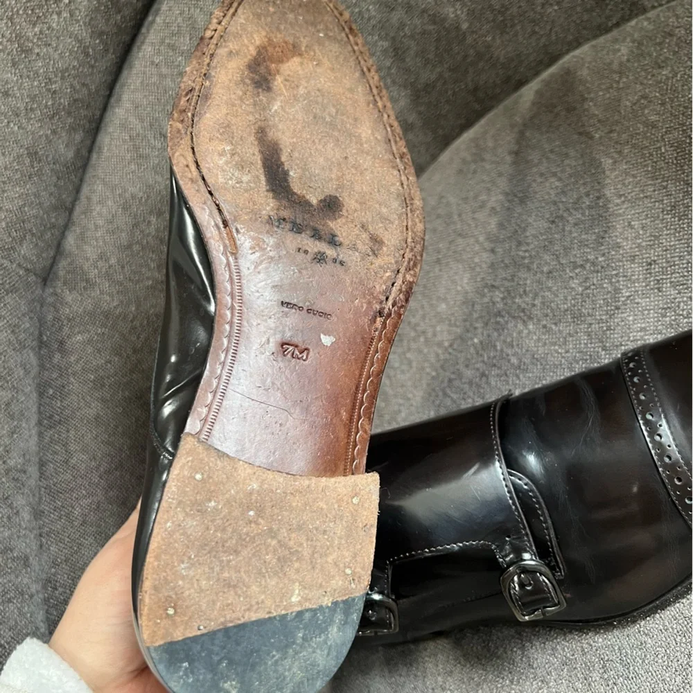 Mezlan monk straps leather loafers size‎ 7